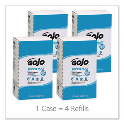 GOJO SUPRO MAX Hand Cleaner, Unscented/Cherry, 2,000 mL Pouch 4/cs