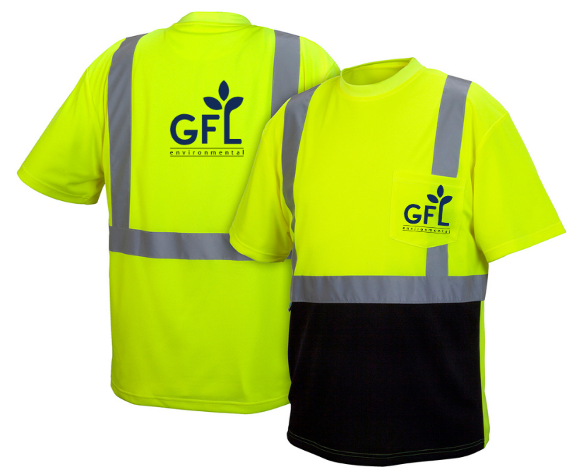 Class 2 Hi-Vis Lime T-Shirt with Black Bottom
