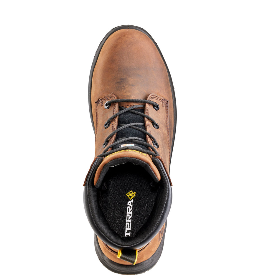 Men's Terra Byrne 6" Waterproof Composite Toe Safety Work Boot - Brown