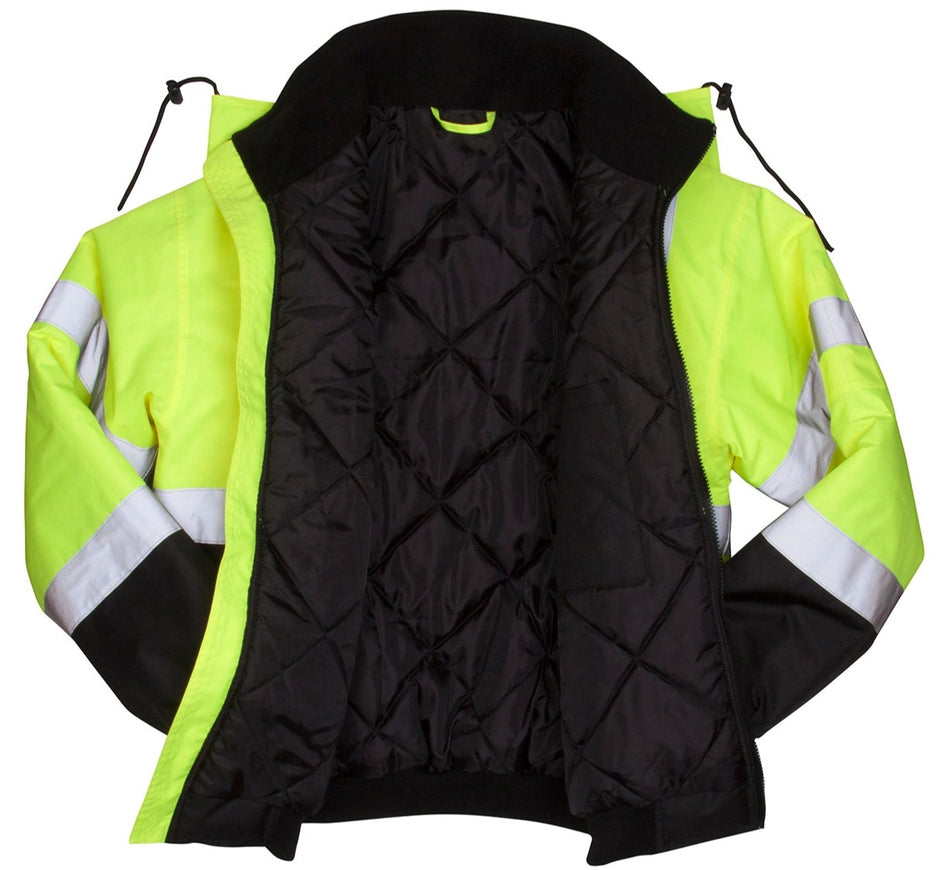 Pyramex RJ3210 Type R Class 3 Black Bottom Bomber Jacket - Quilted Built-In Liner