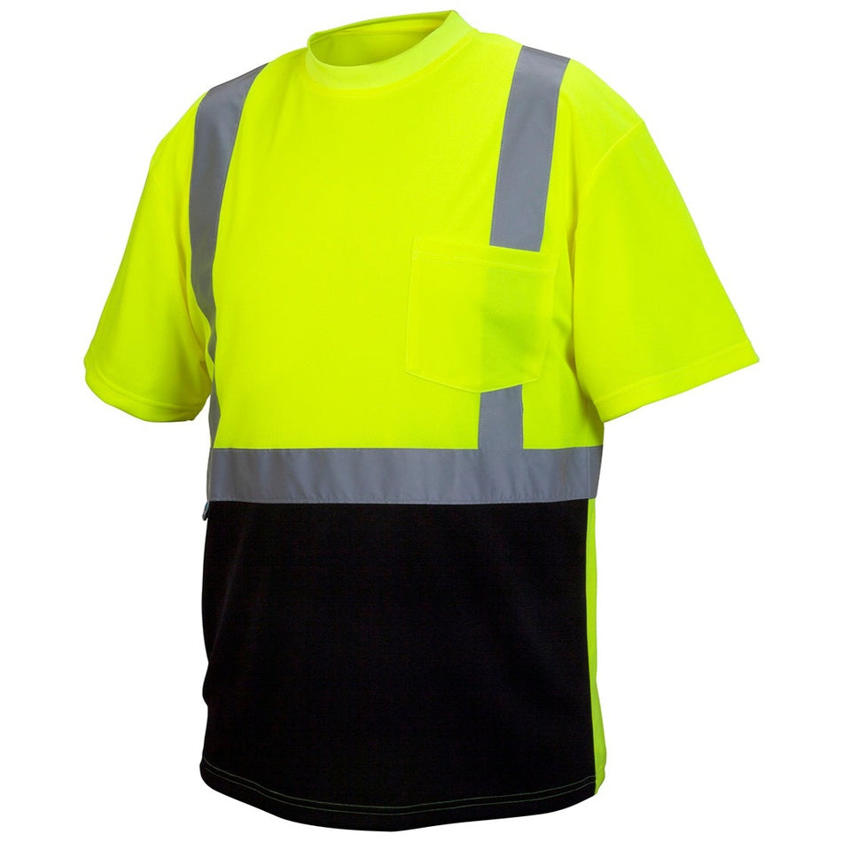 Class 2 Hi-Vis Lime T-Shirt with Black Bottom